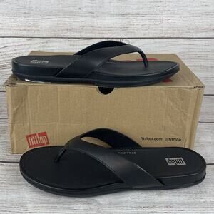 Fit Flop Gracie Leather Womens Sz 6 Flip Flops Sandals Black